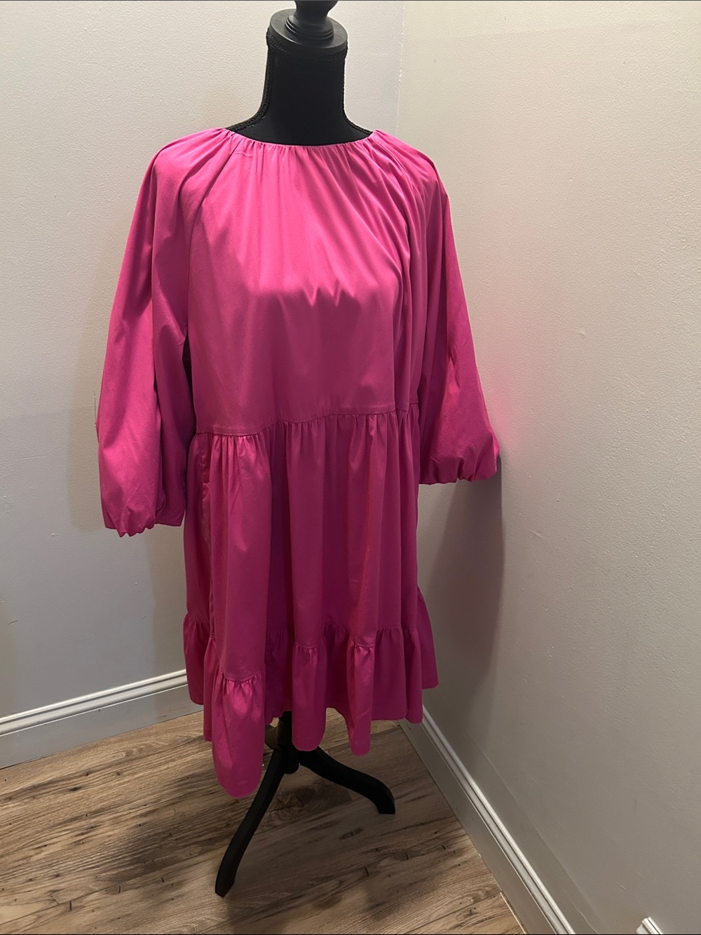 Chico's Hot Pink Tiered Casual Dress